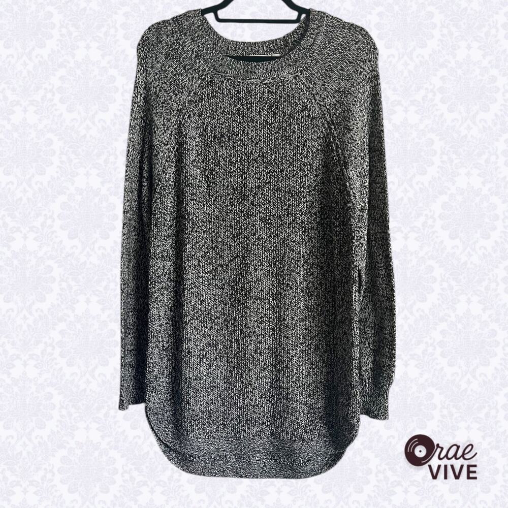 RD Style Rowca Grey Heathered Knit Sweater Brown Suede Elbow Patches Women's XXL - Picture 3 of 8